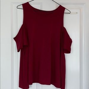 Maroon Off-the-shoulder Shirt
